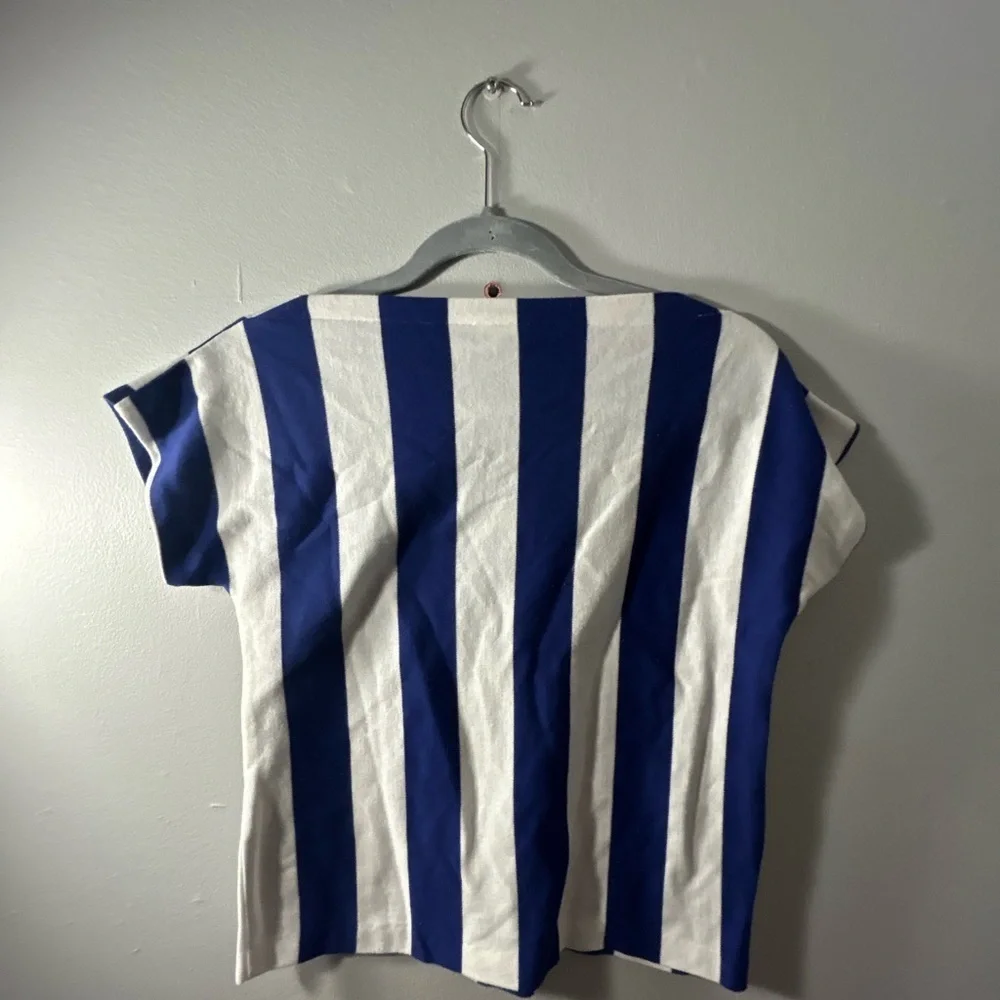 Vintage White Stag Blue and White Striped Tee - Picture 2 of 5